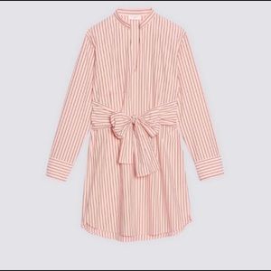 Sandro striped skirt dress with front tie (Pink)